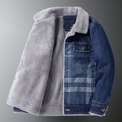 Men's Denim Cotton Sherpa Jacket