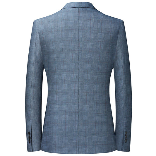 non-iron plaid casual suit jacket