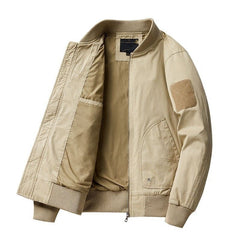 New Baseball Collar Solid Color Multi-Pocket Men's Jacket