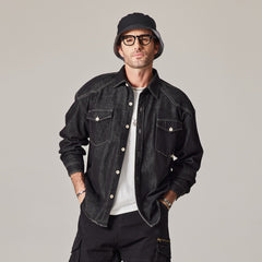 Men's Loose and Versatile Workwear Denim Jacket