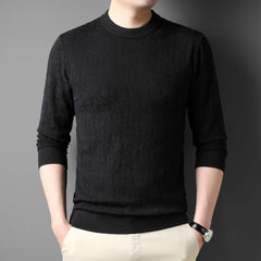 New men's round neck solid color sweater