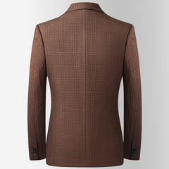 Embroidered slim fit trendy casual suit