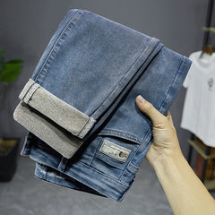 Men's Slim Straight Loose High-end Soft Denim Jeans