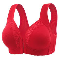 Front clasp non-wired thin push-up bra