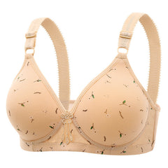 Thin wire-free push-up breathable bra