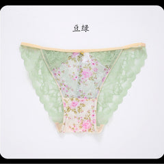 Breathable sexy non-hollow lace mesh panties