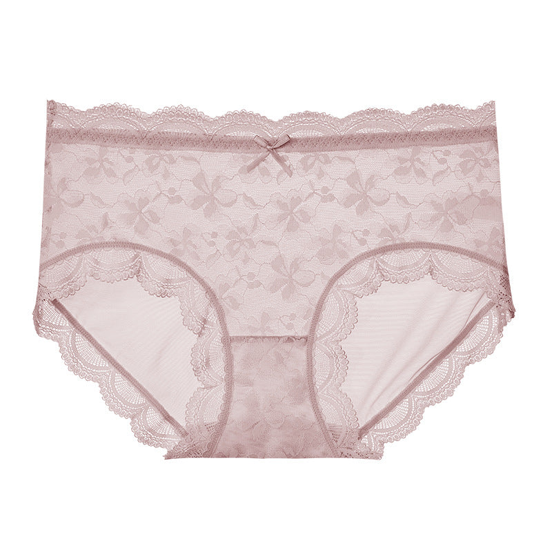 Floral Lace Light Breathable Mesh Briefs