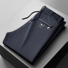Men's Loose Straight Business Ice Silk Stretch Sports Casual Pants