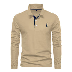 Spring New Lapel Men's Cotton Embroidered POLO Shirt