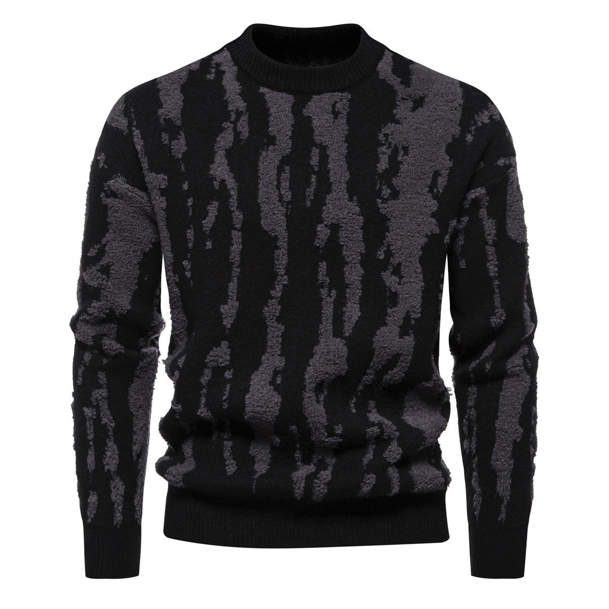 Men's Fashion Printed Casual All-match Round Neck Pullover Sweater