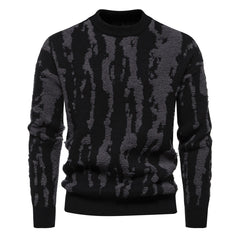 Men's Fashion Printed Casual All-match Round Neck Pullover Sweater