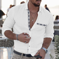 2024 Men's Fashion Printed Long Sleeve Casual Shirt