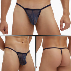 Men's See-through Mesh Pouch Low-rise Thong