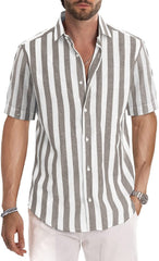 2024 Men's Fashion Striped Lapel Resort Shirts