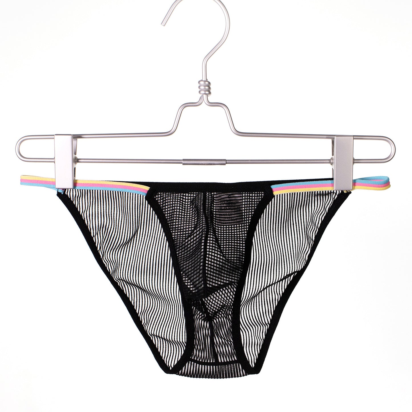 Men's Transparent Striped Low Waist Sexy Breathable Briefs