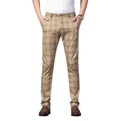 Men's Elastic Slim Fit Business Straight Casual Pants