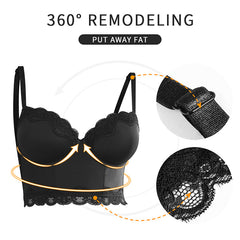 New high-support body-shaping vest-style body-shaping lace back-beautiful large size bra V210699