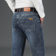 Men's Cotton Loose Straight Business Stretch Versatile Jeans