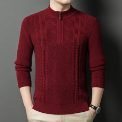 Thickened warm half-zip knitted bottoming sweater