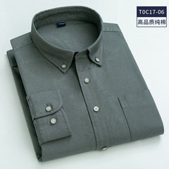 100% Cotton Plaid Striped Solid Color Long-sleeved Shirts