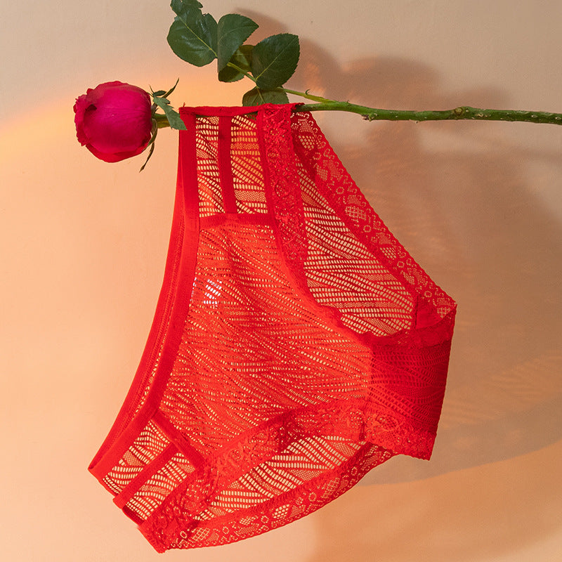 Breathable Skin-friendly Hollow Lace Mesh Panties