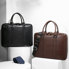 Men's Business Genuine Leather Casual Simple Shoulder Crossbody Briefcase Handbag