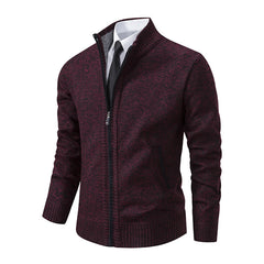 Men's Stand Collar Fashionable Knitted Sweater Jacket