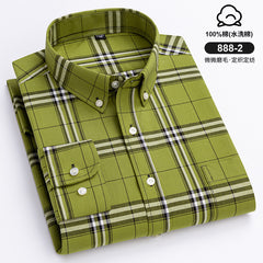 Men's Cotton Plaid Long Sleeve Shirt