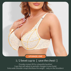 Lace jacquard ultra-volume BCDEF cup bra