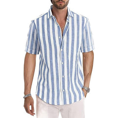 2024 Men's Fashion Striped Lapel Resort Shirts