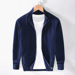 New men's cotton turtleneck zipper sweater for men