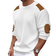 New Men's Round Neck Long Sleeve Splicing Pullover Sweater