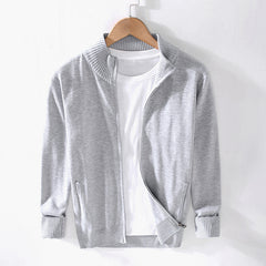 New men's cotton turtleneck zipper sweater for men