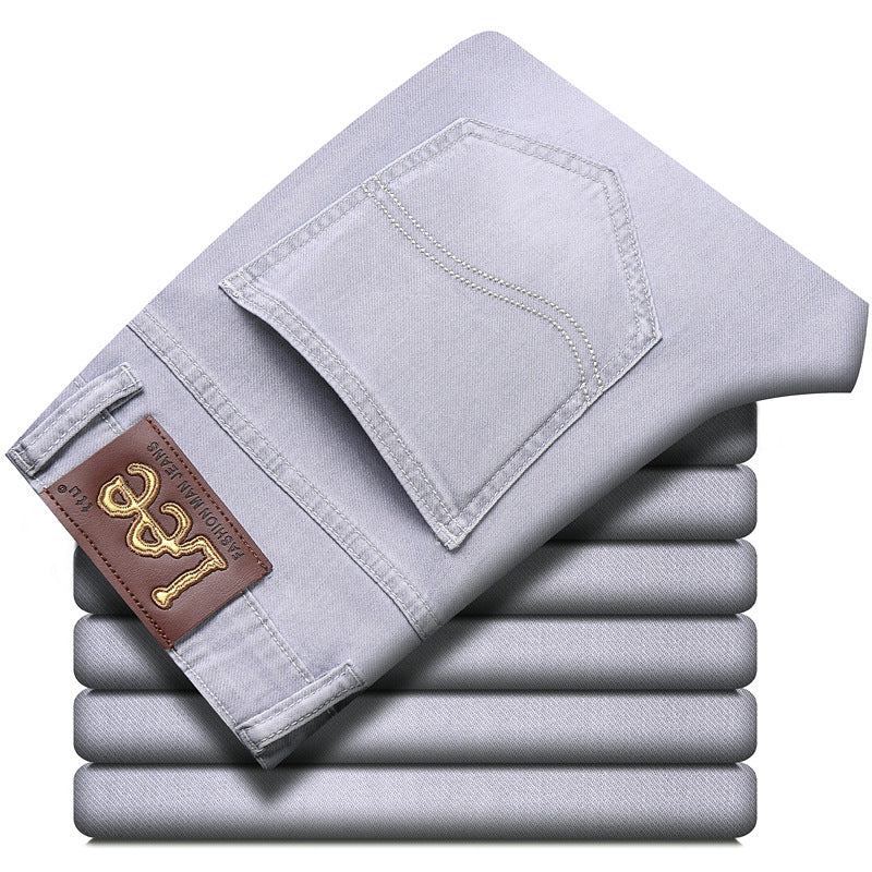 Men's Straight Slim Fit Thin Stretch Business Casual Jeans