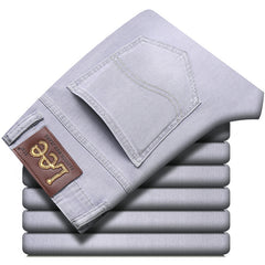 Men's Straight Slim Fit Thin Stretch Business Casual Jeans