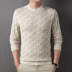 New men's round neck solid color sweater