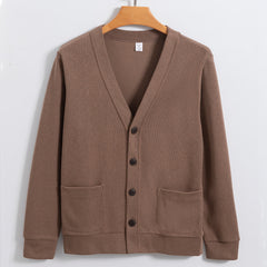 Men's High Quality Pure Cotton V-neck Casual Cardigan