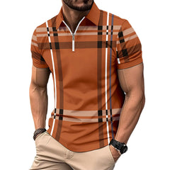 2024 Men's Printed Plaid Stripe POLO Shirt