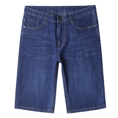 Men's Thin Elastic Straight Casual Fashion Denim Shorts