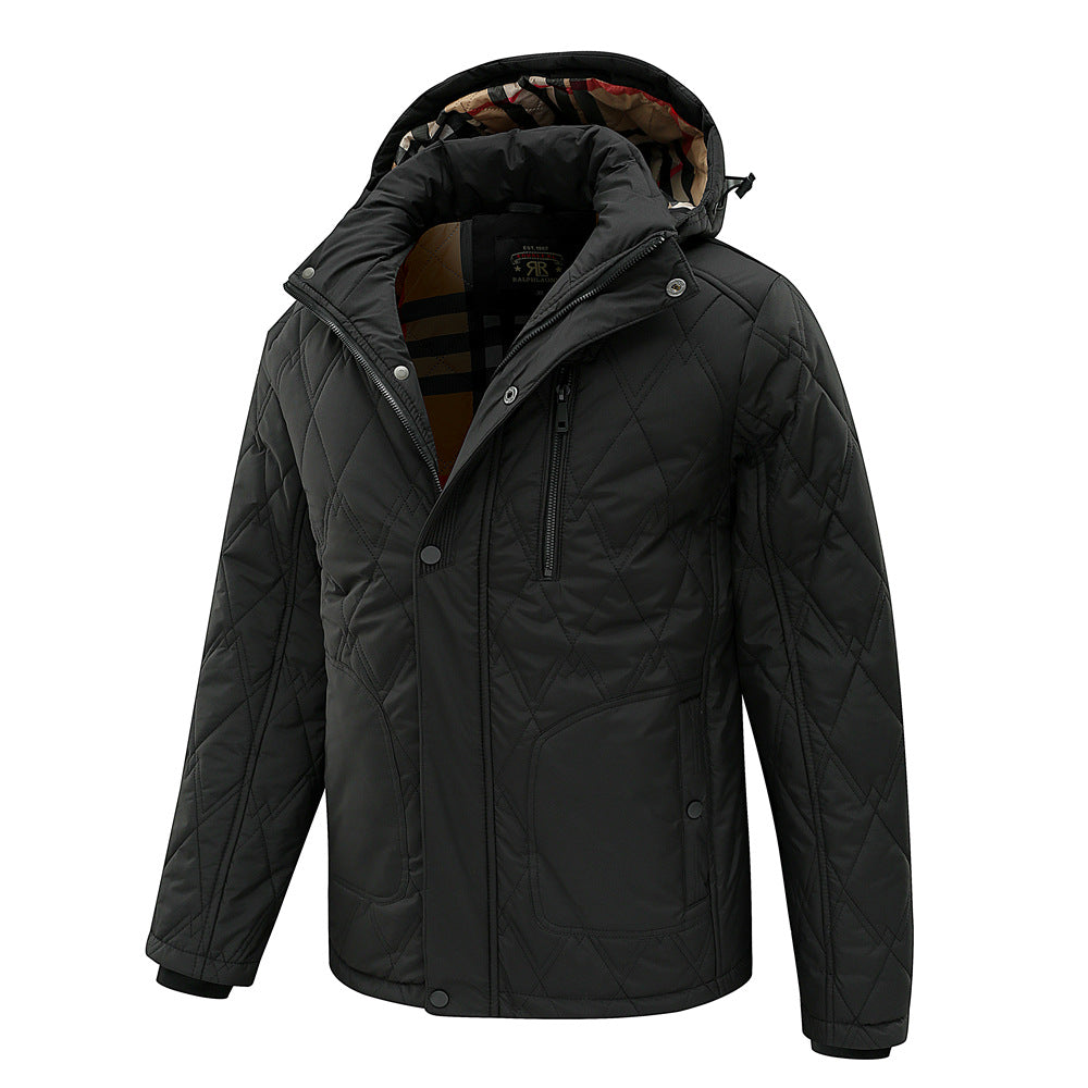 Men's Winter Warm Plaid Parka Jacket