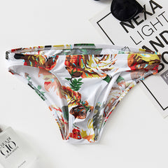 Men's Printed Breathable Sexy Ice Silk Comfortable Large Size Briefs