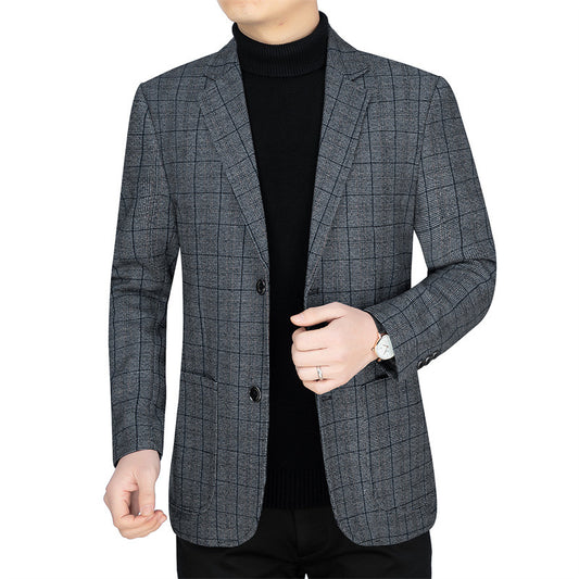 Fashion casual business plaid suit jacket