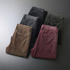 Men's Pure Cotton Warm Embroidered High-end Versatile Corduroy Pants