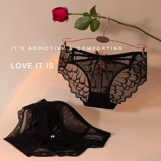 Breathable Skin-friendly Hollow Lace Mesh Panties