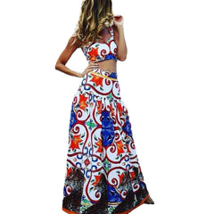 Sexy Temperament Suspender Print Dress