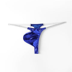 Men's Low Rise Sexy Shiny Leather Thong