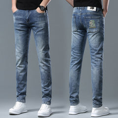 Men's Elastic Business Casual Embroidered Comfortable Jeans