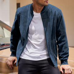 Men's Suede Zipper Casual Vintage Jacket