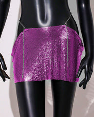 Sexy Metallic Sequin Mini Skirt