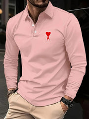 Men's Stylish Printed Lapel Polo Shirt